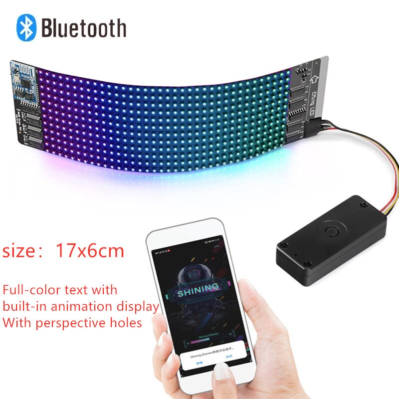 Bluetooth Programmable Rgb Flexible Led Module 16*32 Pixel Display Matrix Sign Android Ios Application Control Led mask Screen: Full color screen