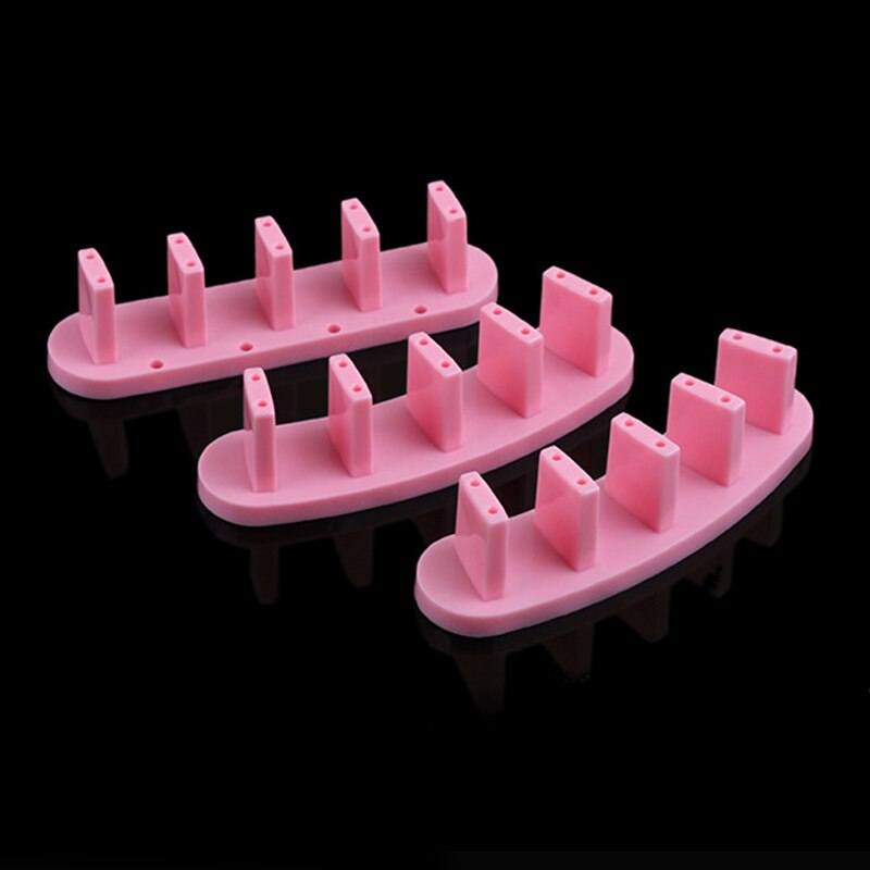 3pcs Nail Tips Training Practice Stand Display Holders DIY Nail Sticker Display Frames Manicure Tools with15-20 pcs Nail Tips: Pink