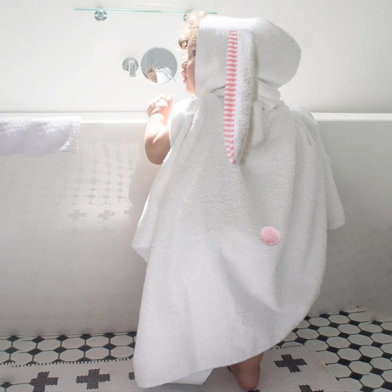 Børns badekåber kanin øre piger håndklæde badekåbe til baby tegneserie dyr frotté morgenkåbe morgenkåbe børn hjemme badetøj