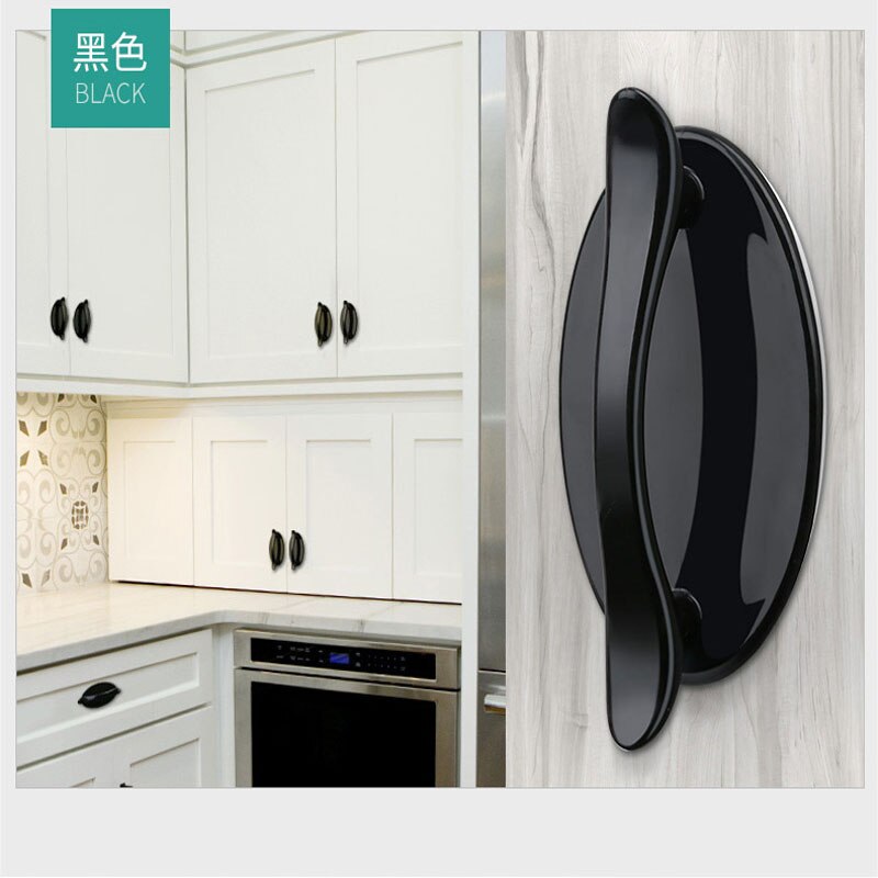 Glass Window Cabinet Drawer pulls handles Sliding Door Handles free punching furniture handle: BLACK