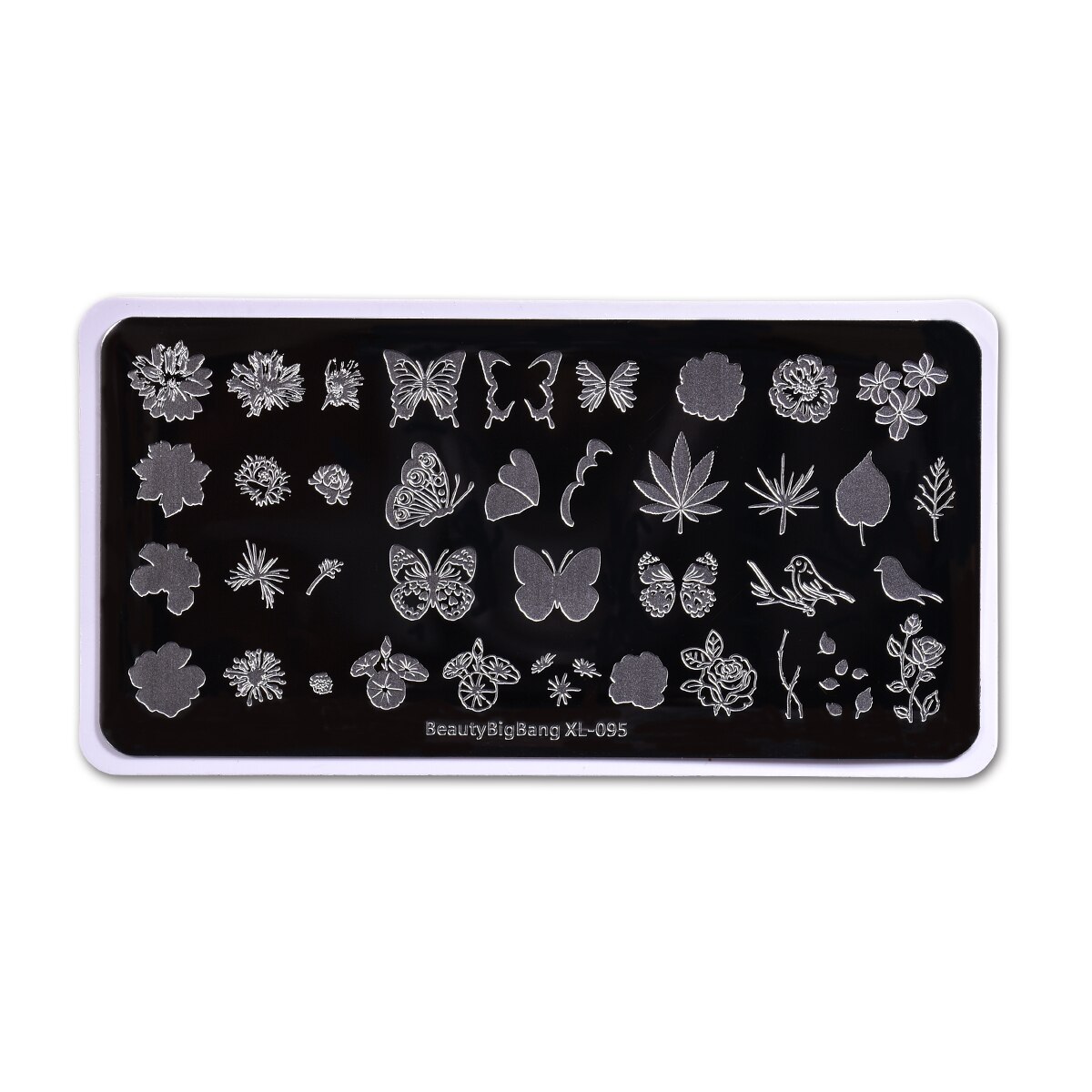 Beauty BigBang Nail Stamping Plates Nature Flower Butterfly Bird Theme Image Stainless Steel Nail Art Stamping Template XL-095