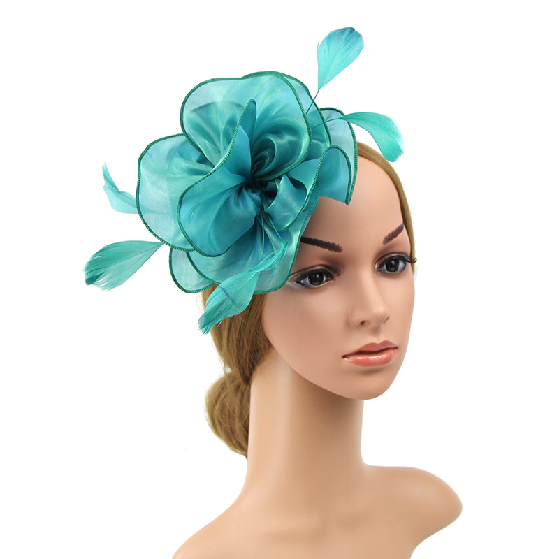 Fascinateur avec bandeau plume fleur pilulier chapeau pour femmes Cocktail rose: Turquios Hat