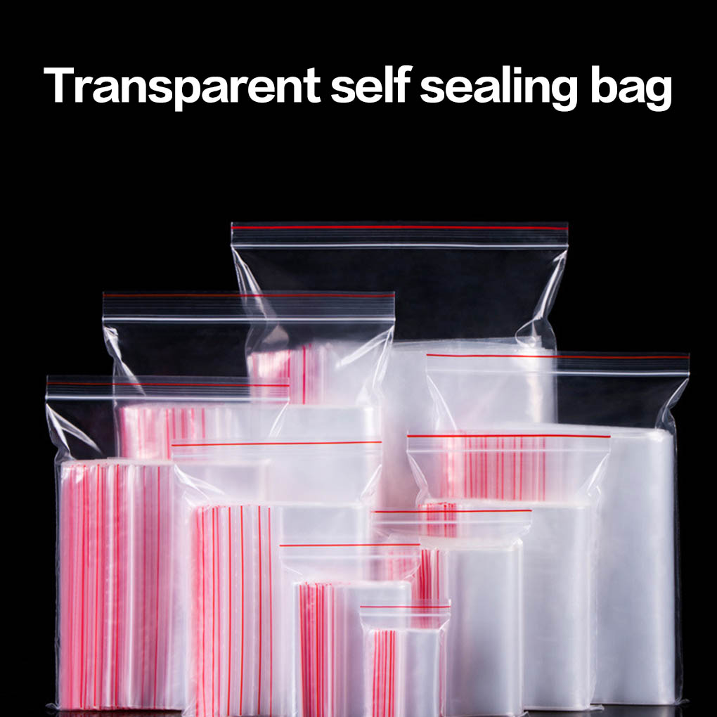 100pcs/pack Food grade Small Zip Lock Plastic Bags Reclosable Transparent Bag Shoe Bag Vacuum Storage Bag Poly Clear Bags