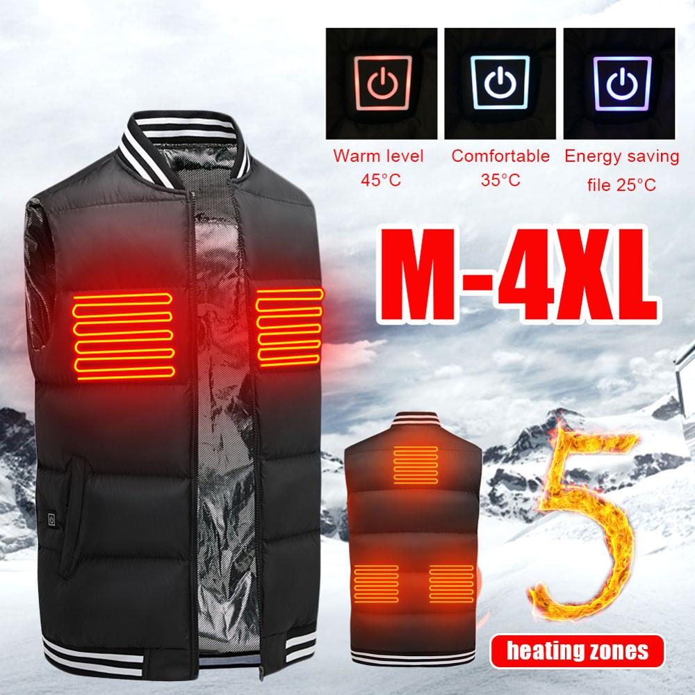 Heated jacket Vest with USB Charging Men and Women Electrical Heated Sleevless jacket 5 Fever Zone Outdoor Warm Hiking Camping
