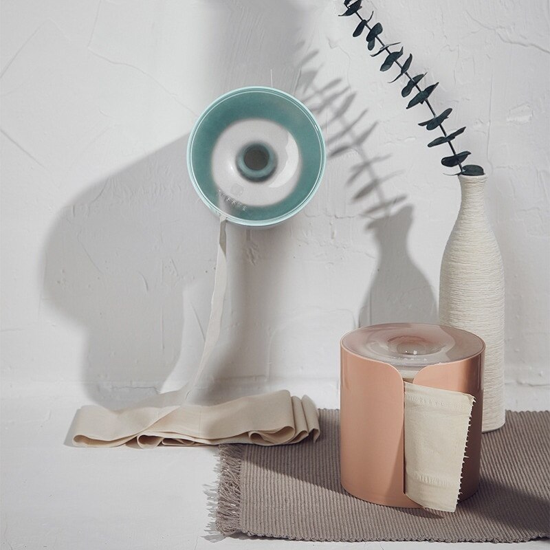 1 Pc Round Tissue Box Bathroom Roll Paper Holder Plastic Tissue Dispenser Case Round Waterproof Paper Storage Rack Container
