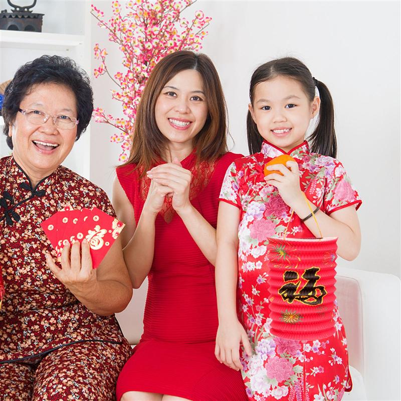 10PCS Chinese Year Spring Festival Paper Lantern Decorative Chinese Style Paper Lanterns Year Hanging Festive Decoration