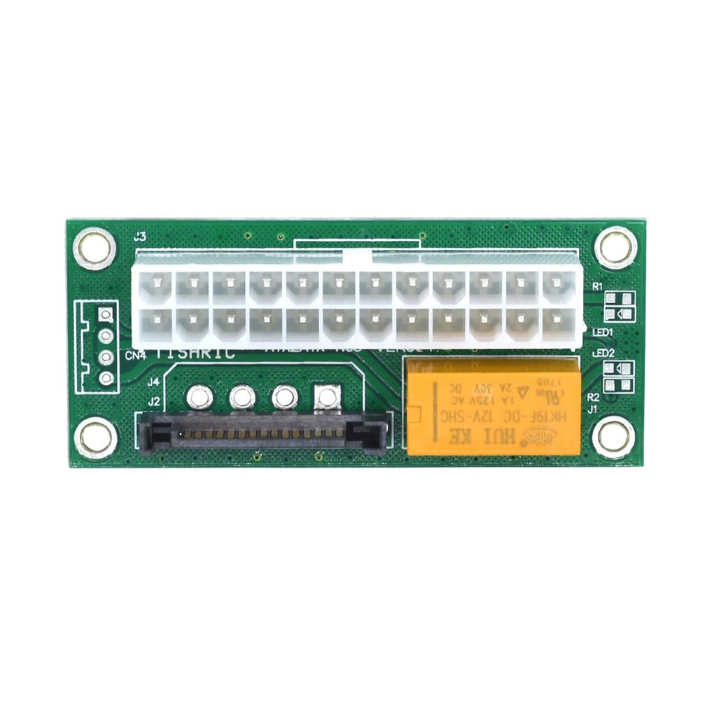 Black Dual PSU Power Supply Sync Adapter Add2psu ATX 24Pin To 4pin Molex Synchronous Connector Riser Cable Miner