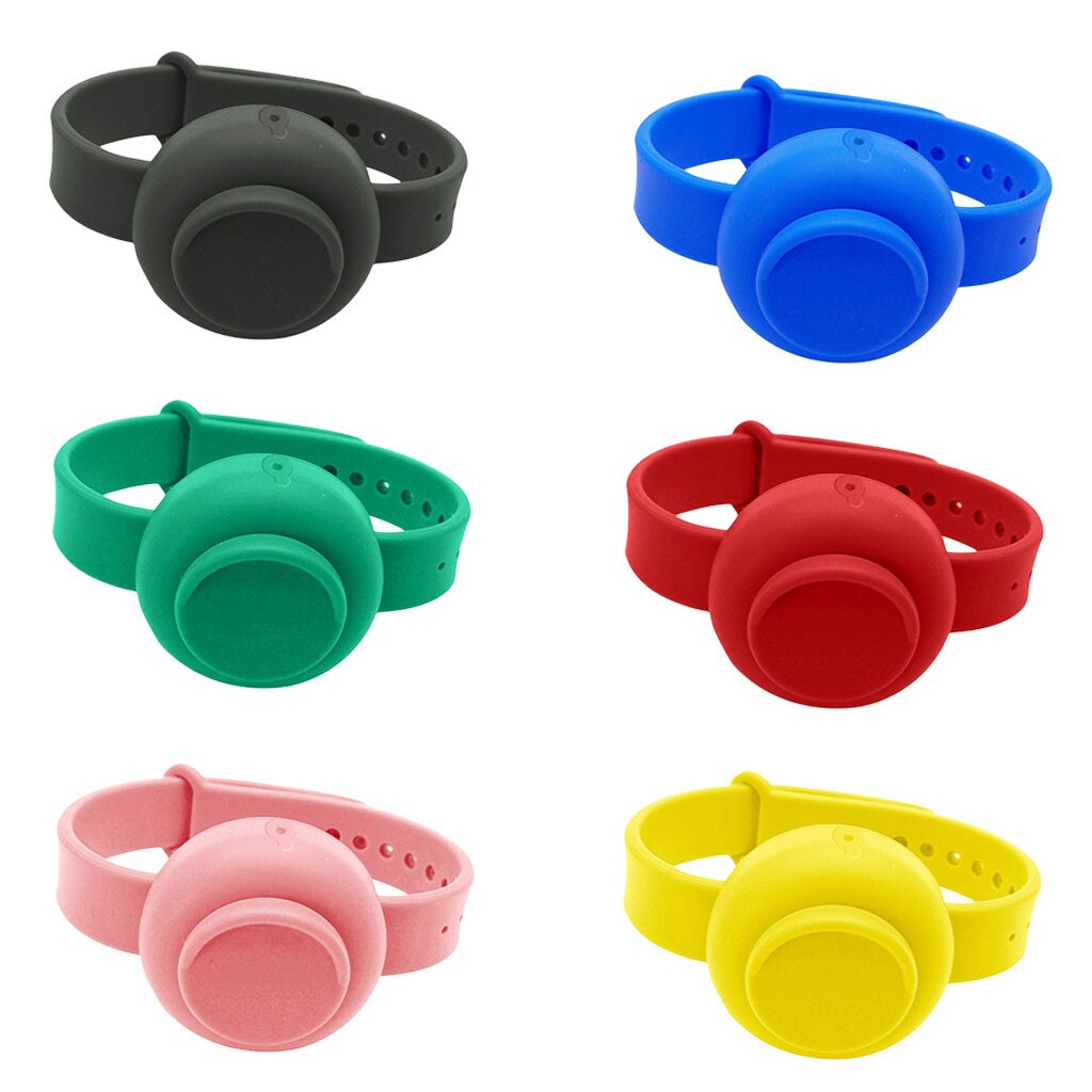 6 unidades de desinfectante líquido para manos para niños y adultos, subpaquete de silicona, pulsera, pulsera, dispensador de mano, banda de muñeca portátil