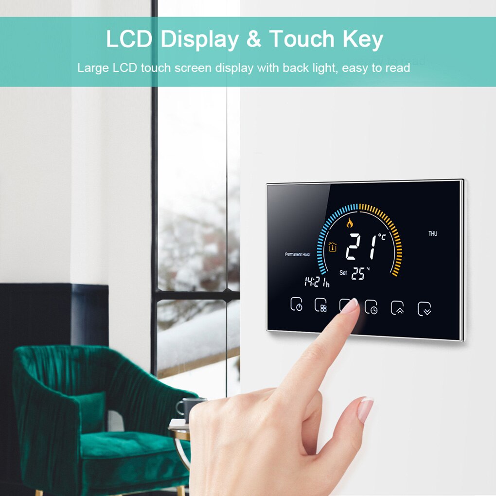 Programmable Room Thermostat with Backlit LCD Touch Screen Water Heater Controller BHT-8000-GA Arrivals