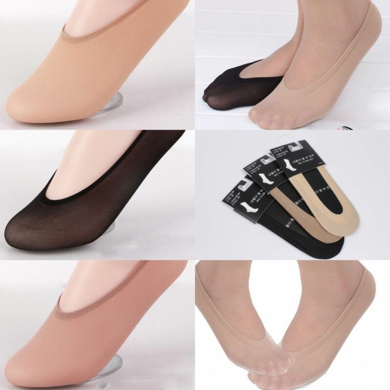 10 par usynlige tynde sok tøfler fodtøj sko liner træner ballerina kvinder no show peds low cut antiskid bund sokker