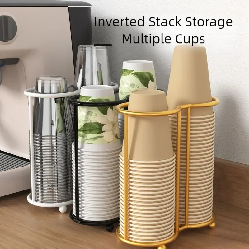 Cup Storage Holder Luxury Disposable Cup Support Frame Household Kitchen Paper Cup Holder Tea Cups Dispenser Kitchen Gadget