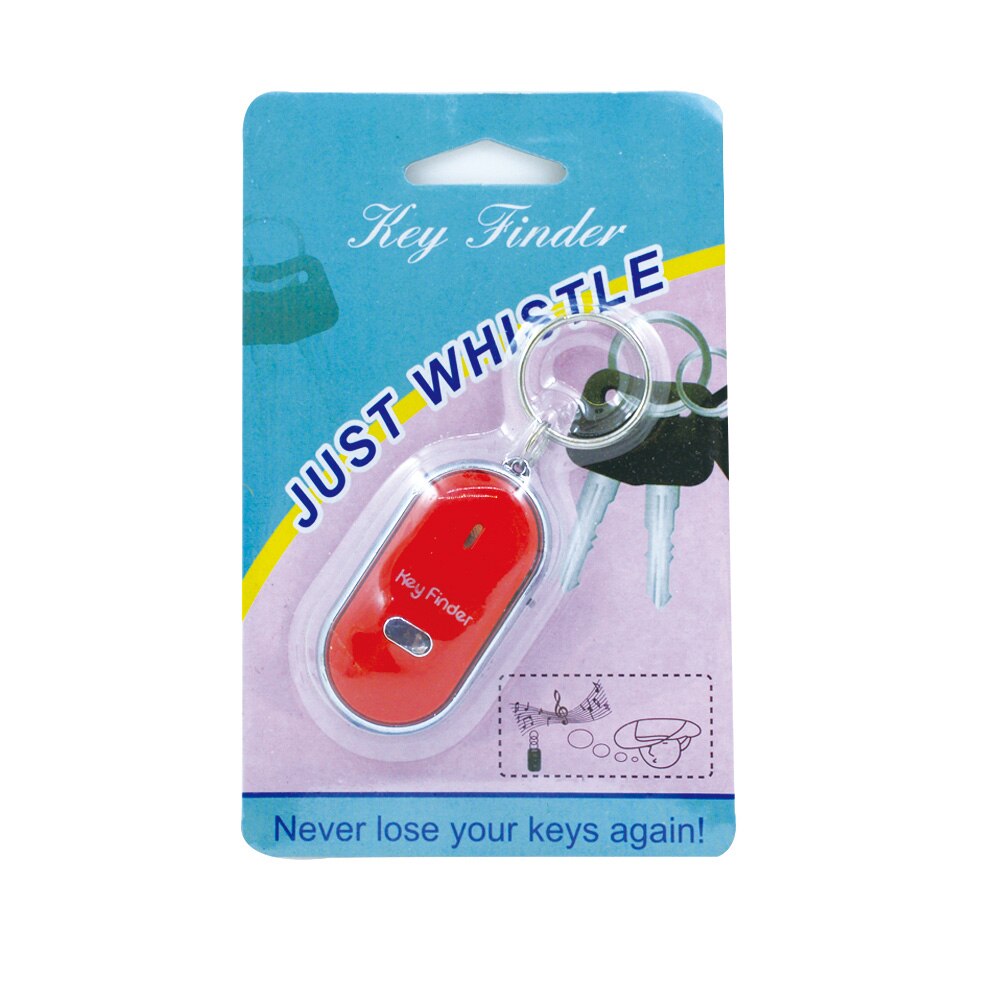 Mini Whistle Key finder Locator Anti-lost Flashing Child Alarm Locator Beeping Remote Kids Key Wallet Keychain Tracker LED Light: Red