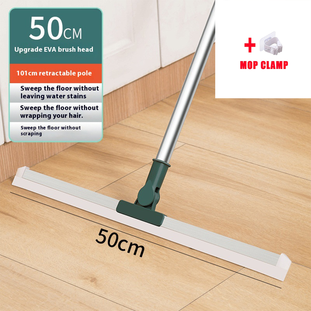 Silicone Scraper Broom Magic Wiper High Place Glass Wiper Floor Mop Household Bathroom Sweeping Water Silicone Scraper Broom Mag: Blue