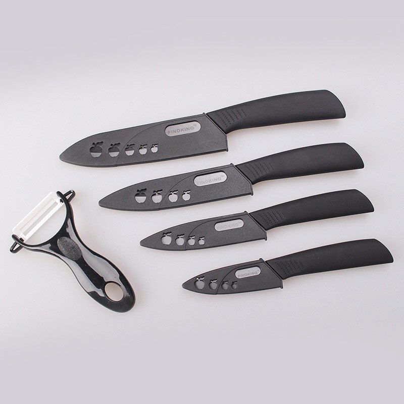 Bästa keramiska knivar och skalare set svart bladhandtag keramisk kniv 3 &quot; 4 &quot; 5 6 tums täcker kökskniv set verktyg: Svart