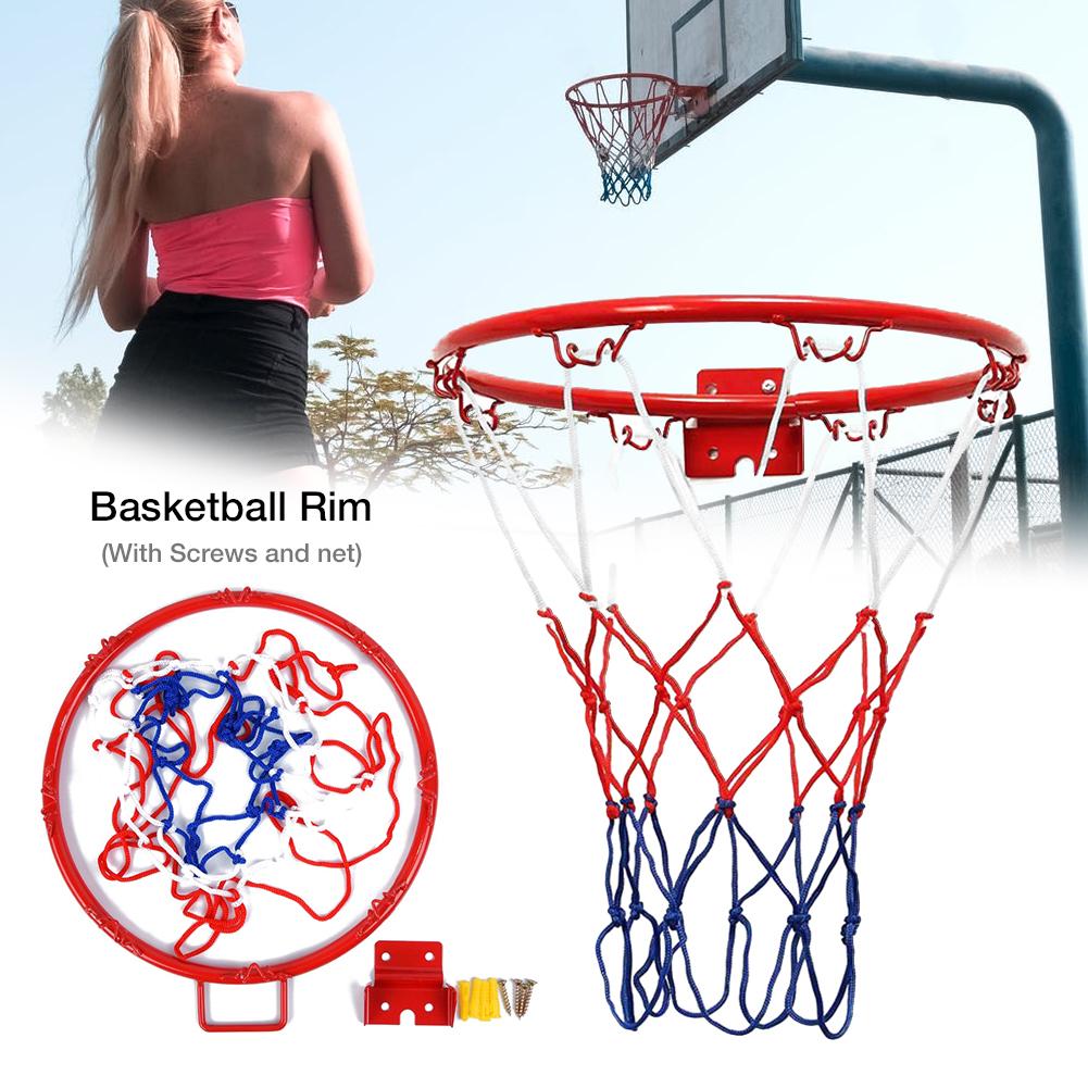 Outdoor Sports Basketball Net Wall Mounted Basketball Goal Hoop Rim Hanging Basket Basketball Wall with Net Screw