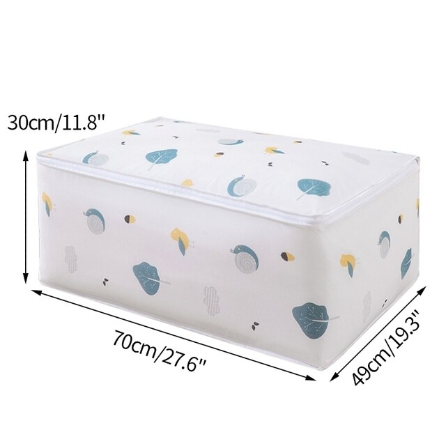 Home Closet Clothing Quilt Storage Bags Foldable Clothes Sweater Organizer Box Large Capacity Cabinet Container Sorting Pouch: snails L
