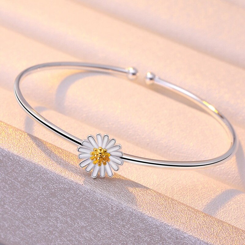 Öffnen charmant Manschette Armbinde Armreif Schmuck SchöNe Weibliche Sonnenblumen Gänseblümchen Blume aufbringen Armreif Armbinde Frauen