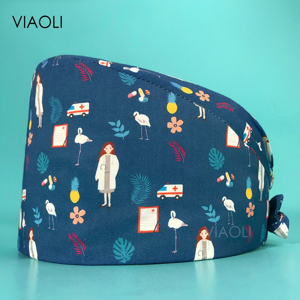 Casquette de travail en coton pour femmes, accessoire de soins infirmiers, réutilisable, anti-poussière de laboratoire: 22158