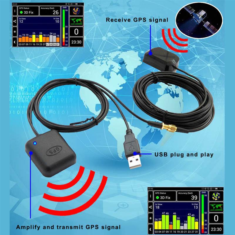 Car GPS Signal Repeater Antenna Amplifier Booster Enhance Device For Mobile Phone Navigator Car Navigation