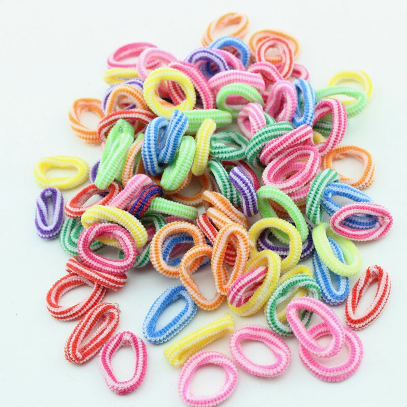 100Pcs/lot Baby Girls Elastic Hair Bands Colorful Rubber Band Children Ponytail Holder Baby Hair Accessories: Default Title