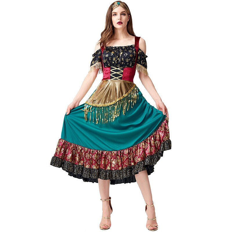 Vrouwen Starlight Zigeuner Jurk Carnaval Flamenco Dancer Kostuum Vrouwen Stage Performance Party Tassel Dance Buikdans Kostuum