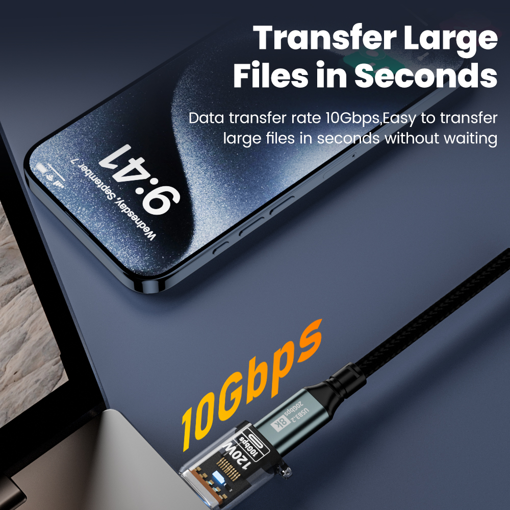 Adaptador OTG de 120W USB3.2 macho a conector hembra tipo C 3 en 1 transferencia de datos convertidor de auriculares de carga rápida para iphone 15 16