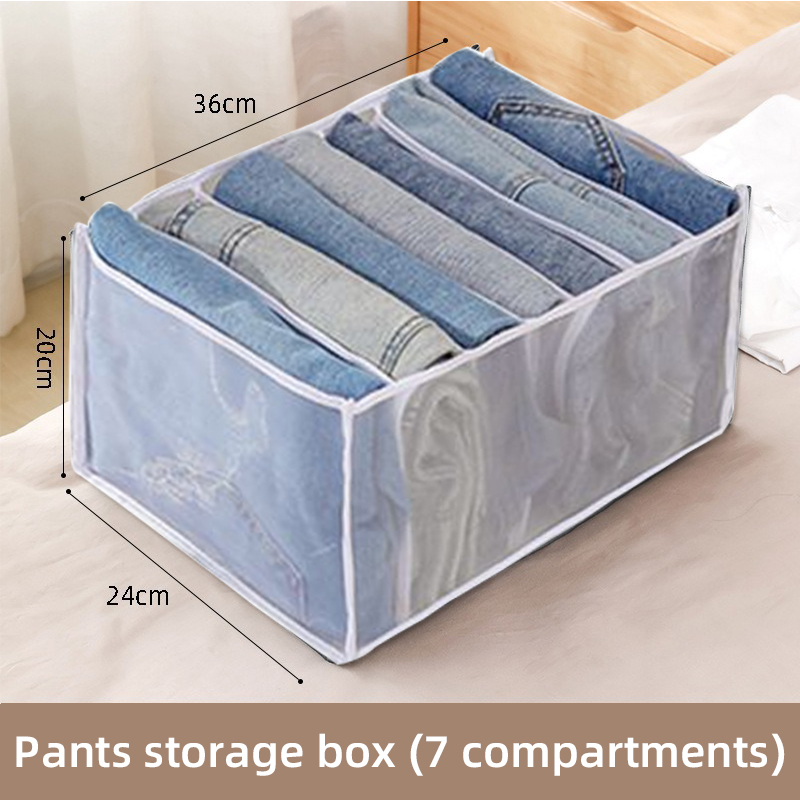 Jeans Organization Storage Box Closet Organizer For Underwear Clothing System Socks Pants Drawer Organizers Cabinet: army green
