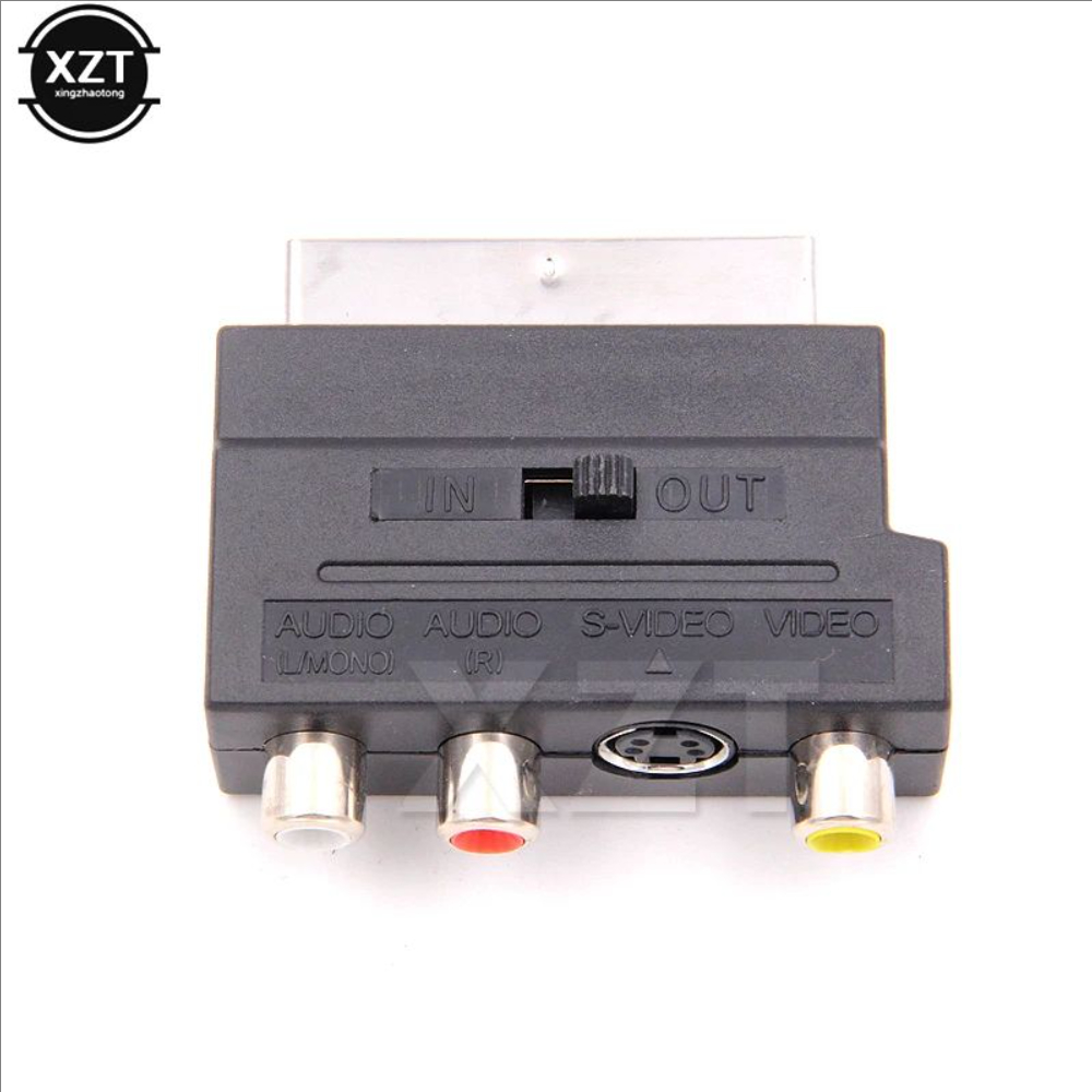 21 pines RGB Scart a 3 RCA s-video AV TV adaptador RGB Scart a conector de Audio compuesto proyector de televisión
