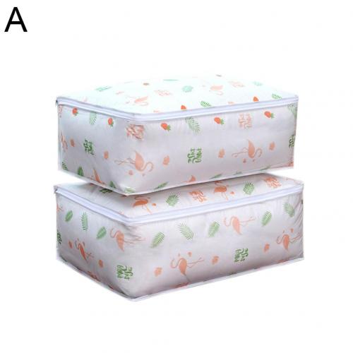 Durable Quilt Storage Organizer Holder Printing Pattern Space-saving PEVA Quilt Clothes Blanket Storage Bag for Closet: A  L