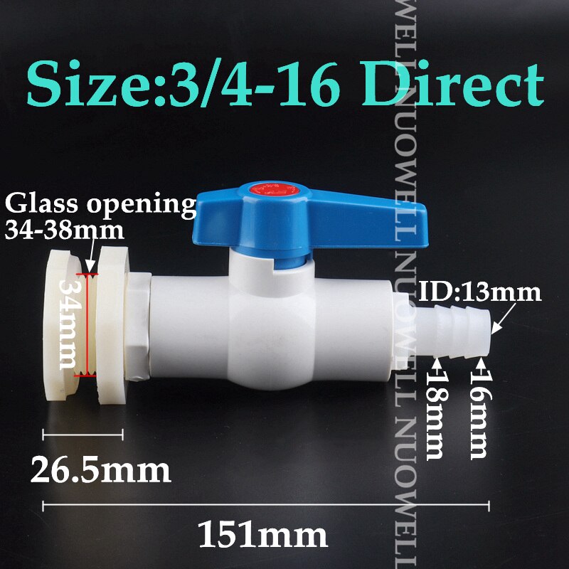 1Set 1/2 &quot;3/4 4-25Mm Aquarium Pagode Connector Combinatie Valve Aquarium Afvoer Joint Aquarium slang Drainage Accessoires: 3l4-16