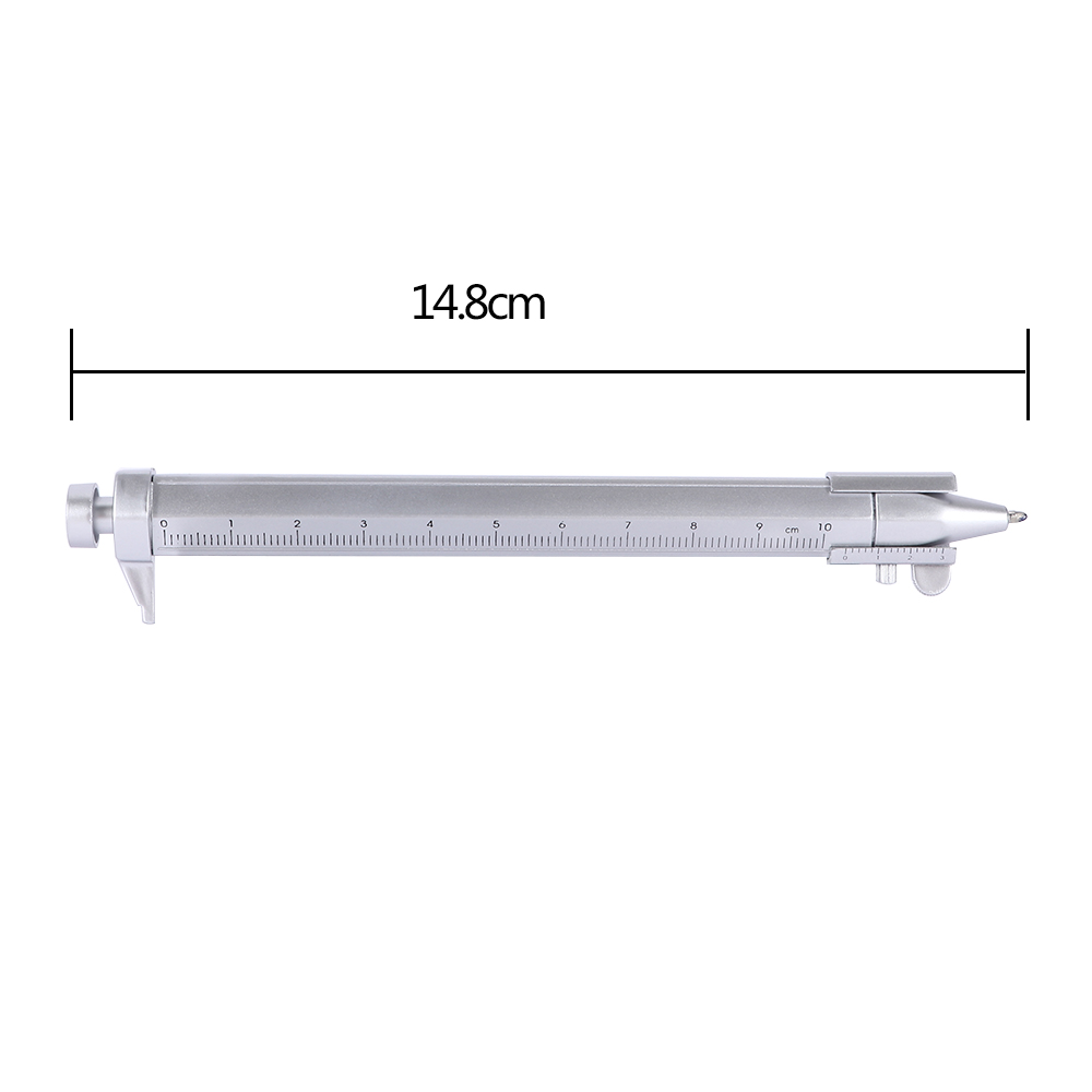 Multifunctional Scale Ruler Vernier Caliper Ballpoint Pen Level Pen with Blue Refill Stationery School Office Supplies