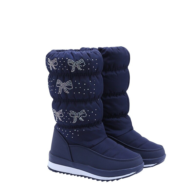 SKHEK-bottes de neige pour filles, chaussures d'hiver chaudes pour filles, en peluche, imperméables, pour étudiantes: Bleu / 35