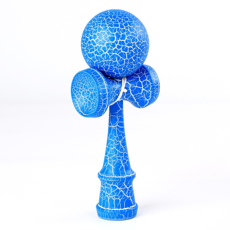 Bolas de madera para deportes al aire libre, colorido de grietas de madera de haya para niños y adultos, pelota para deportes al aire libre: White blue