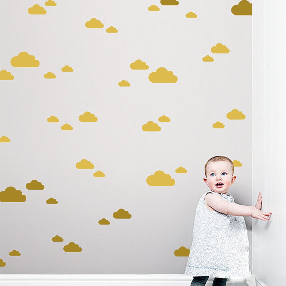 56Pcs White Clouds Wall Stickers Home Decor For Kids Room Decorative Baby Bedroom Nursery Cartoon Cute Sticker
