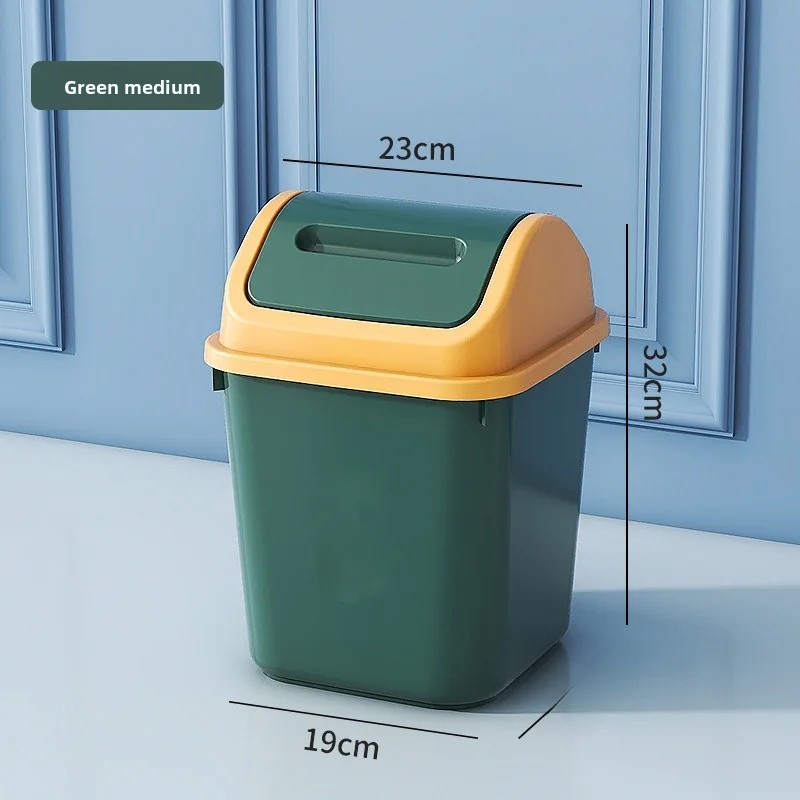 Duży, szczelny kosz na śmieci robić domu, łazienki, kuchni, salonu z pokrywą, plastikowy kwadratowy pojemnik na odpady robić sypialni.: Czerwony