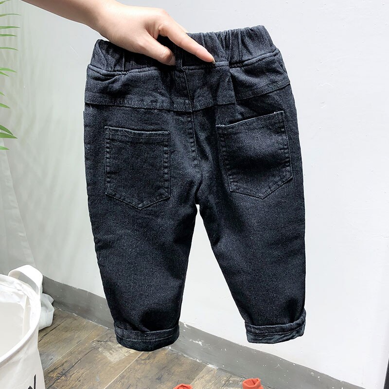 Pantalones vaqueros para niño y niña, pantalones largos gruesos de terciopelo para invierno, pantalones elásticos para niña de 2 a 6 años, pantalones gruesos de terciopelo