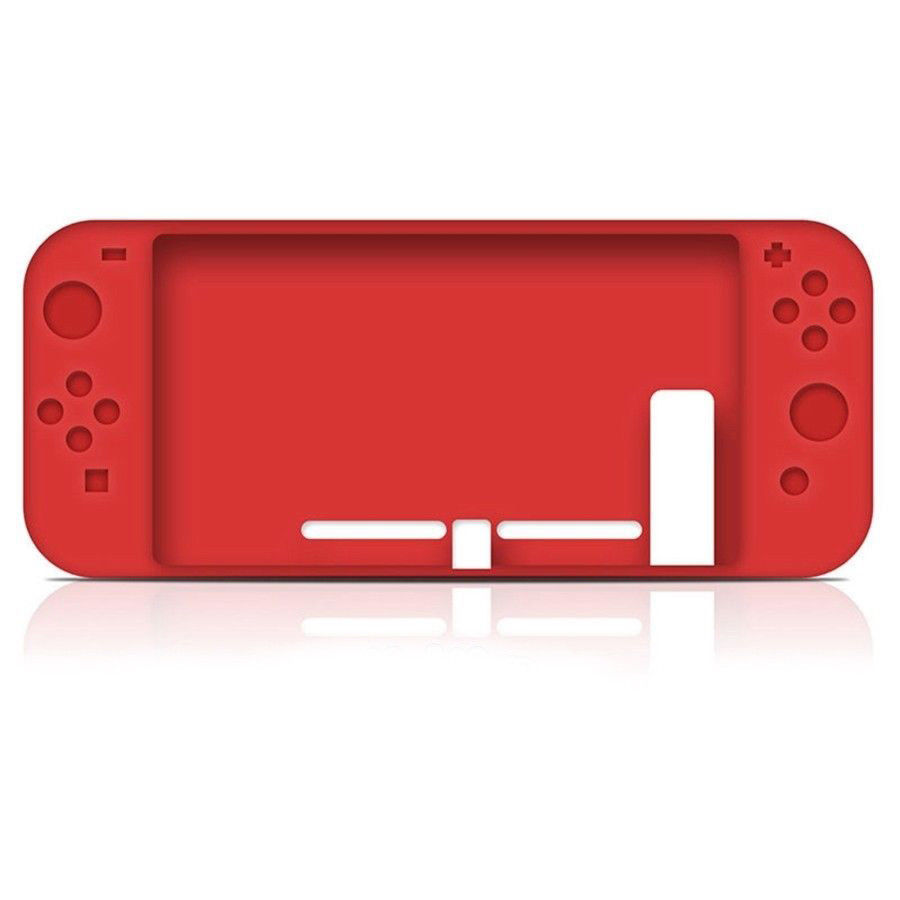 Silicone Anti-Slip Protective Skin Cover Case Pouch for Nintendo Switch Console Controller: Red