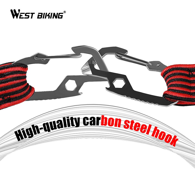 West bike cargo-kabel, koolstofstalen haak, bagagedrager, intrekbaar elastiek, fietsbagagedragers, riempjes, touw