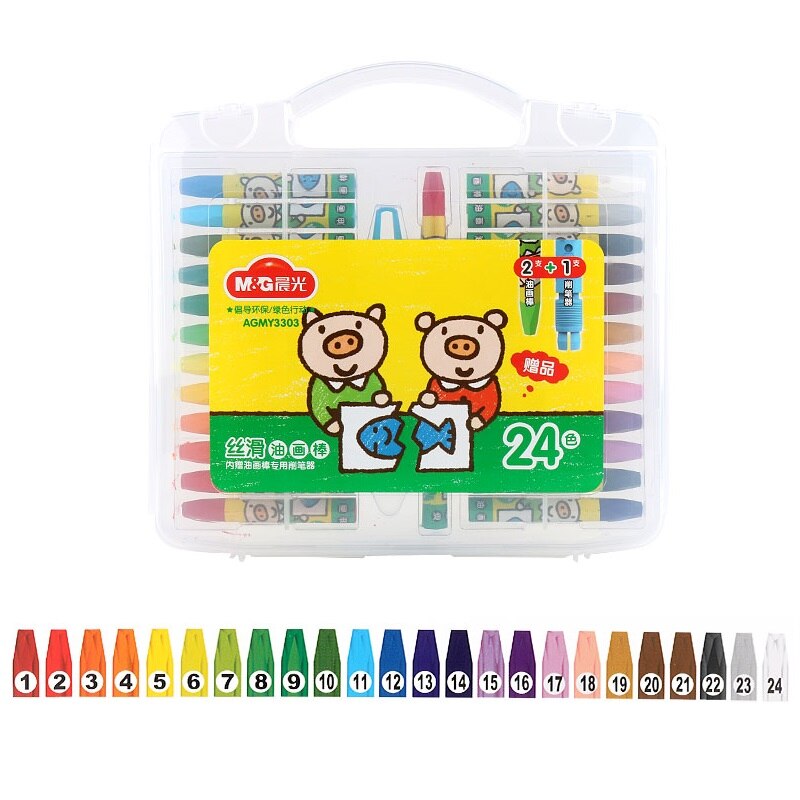 Lápiz de cera Deli para niños, 12/24/36 colores por caja, pintura al óleo, Color caramelo, Pastel, Seguridad Infantil, Pastel no tóxico 0100: 24 Colors