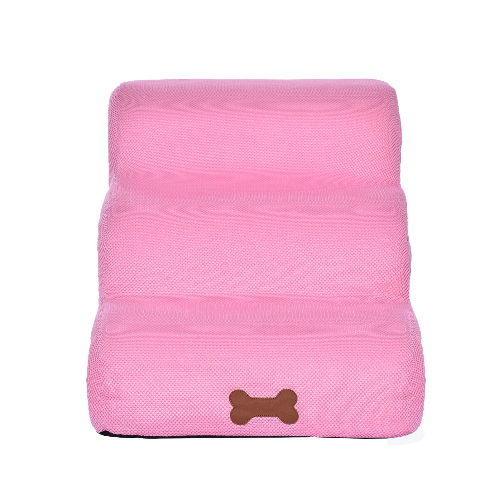 Dog Stairs Pet 3 Steps Stairs For Small Dog Cat Dog House Pet Ramp Ladder Anti-slip Removable Dogs Bed Stairs Pet There: Pink