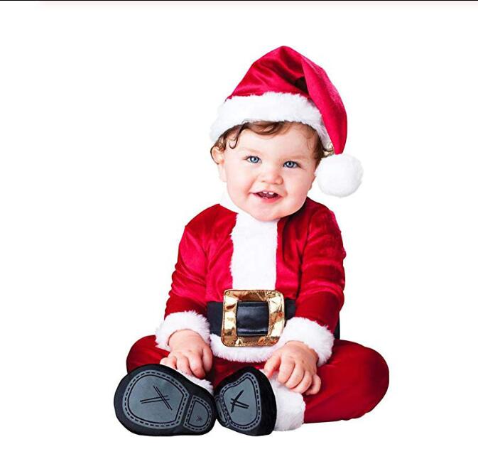 Bebis nyfödd barnbyxa snögubbe älg tomte tomtekläder barn romper pojkar&flickor jumpsuit halloween kostymer jul