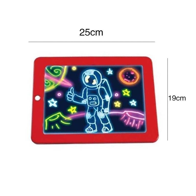 LED Artboard Interesting Cartoon Blue/Red Art Manual Graffiti Magic Drawing Board Student Painting 3d Painting Board