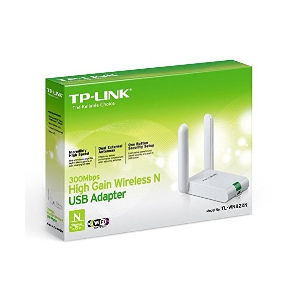 TP-LINK WN822N adaptateur. À Gain élevé 2T2R 3dBi 300N USB