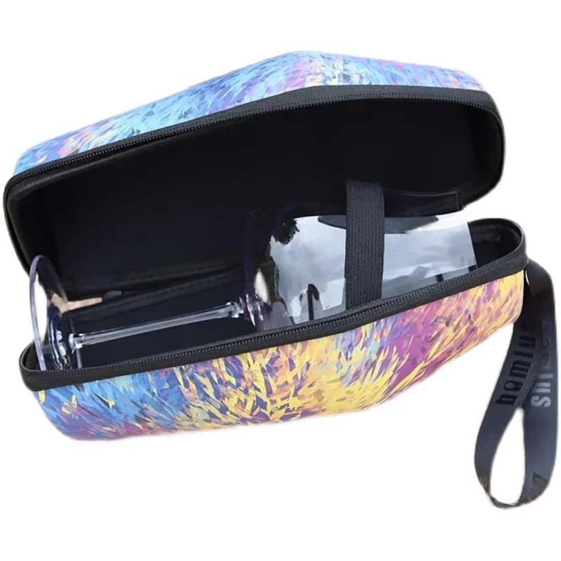 Estojo portátil para vidro de vinho, à prova d'água, portátil, proteção rígida, estojo de transporte para copos de vinho