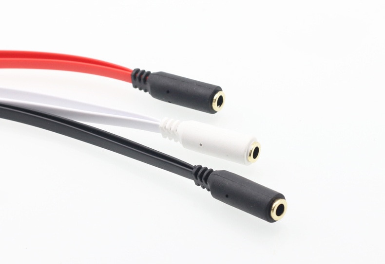 3.5 Plug 1 Female to 2 Male Y Splitter Earphone Audio Cables Headphone transducer combo adapter splitter for headset microphone