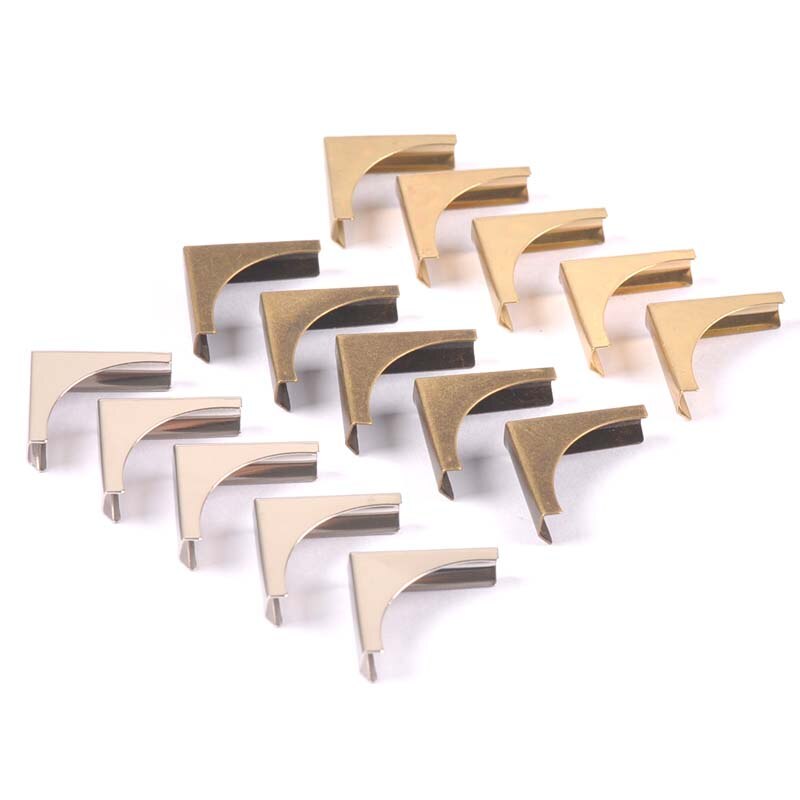 Esquinas de Metal plateadas/doradas/bronce para libros, álbumes de recortes, menús, protectores de esquina, manualidades, 20x20x4mm, 30 Uds.