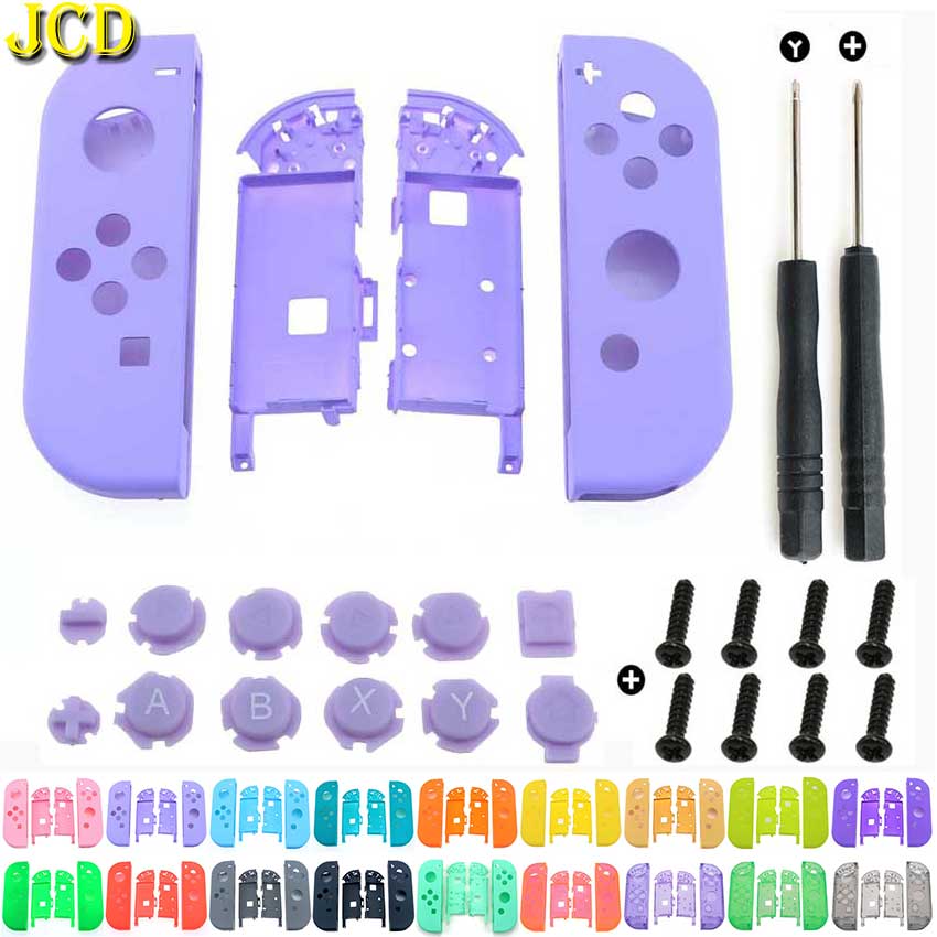 JCD-carcasa de repuesto para Joy-Con de Nintendo Switch, cubierta de carcasa para controlador de JoyCons NX de Switch NS, Con herramienta de tornillo de botón