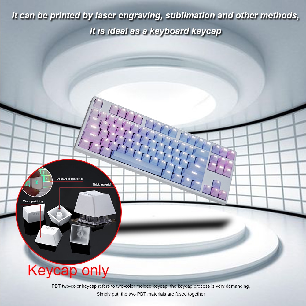 PBT Double Shot Keycap Set - Dyesub - Rainbow Color - Decorative Office Gaming Mechanical Keyboard