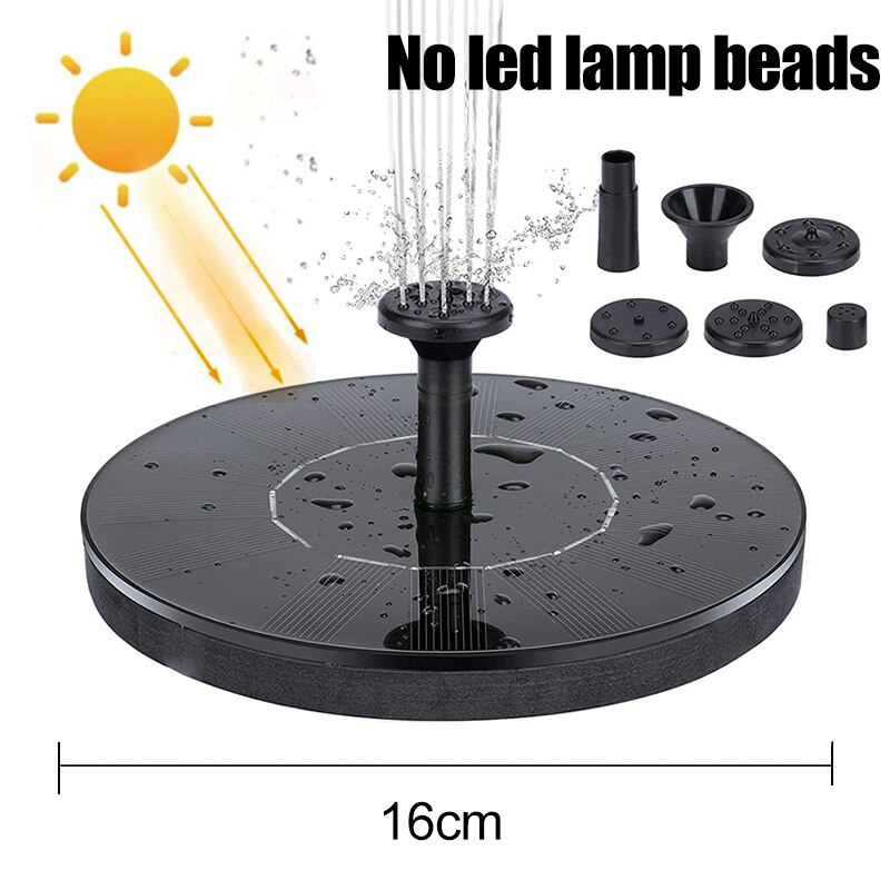 Mini Solar Water Fountain Pool Pond Waterfall Fountain Garden Decoration Outdoor Bird Bath Solar Powered Fountain Floating Water: 16cm