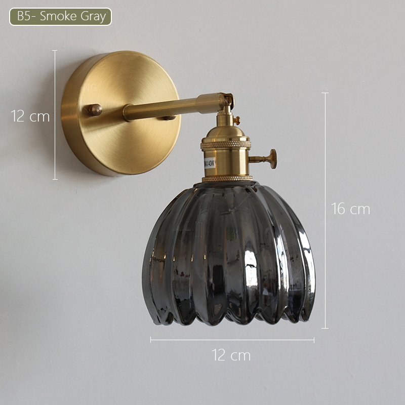 Japansk retro blomstervegglampe i glass moderne enkel nattbordslampe til soverom/studie ledet-speillampe nordisk vegglampe: måke